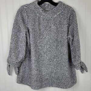 Vince Camuto Women's Gray Knit Cute Elbow bow sleeve, mock neck SZ Medium